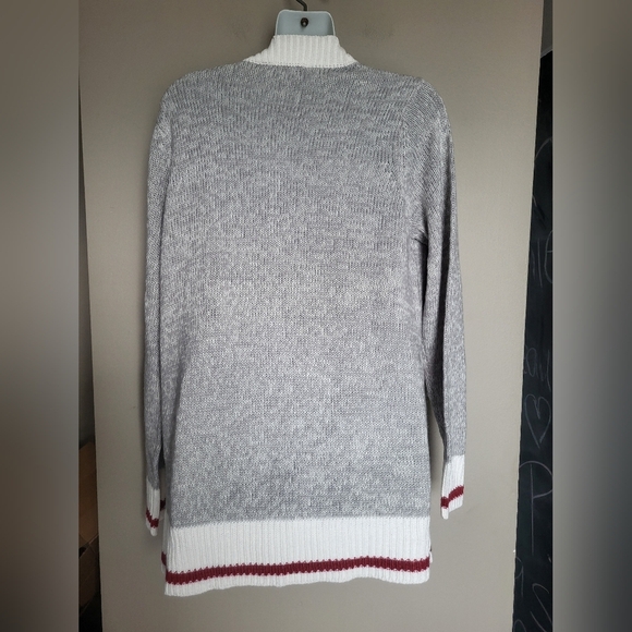 Bella & Birdie Gray and White Kids Sweater with Red Accents, Size XL (14-16) - Picture 2 of 3